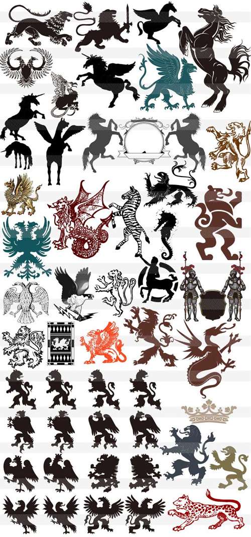 獅子・馬・竜・鷲の紋章